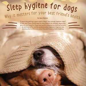 201807 MARKtoe article: Sleep hygiene for dogs by Anna Mouton.
